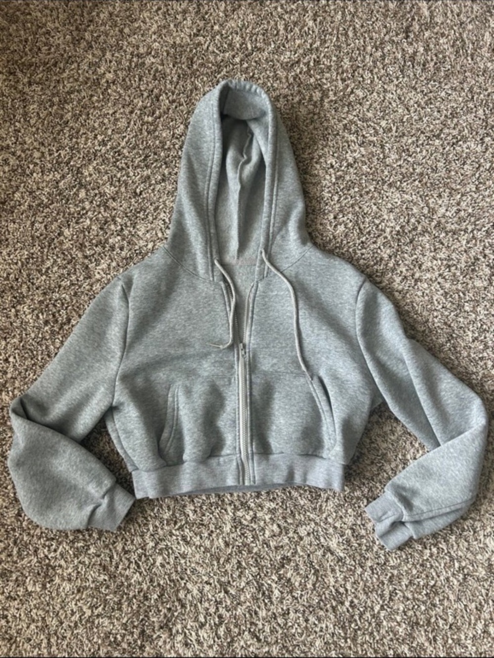 SHEIN Gray Cropped Hoodie